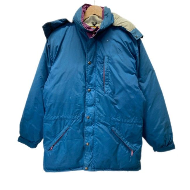 L.L.Bean ダウンジャケット 80 s-90 s 90年代 ナイロンジャンパー アウター フード フルジップ 無地 ジップポケット アウトドア 古着