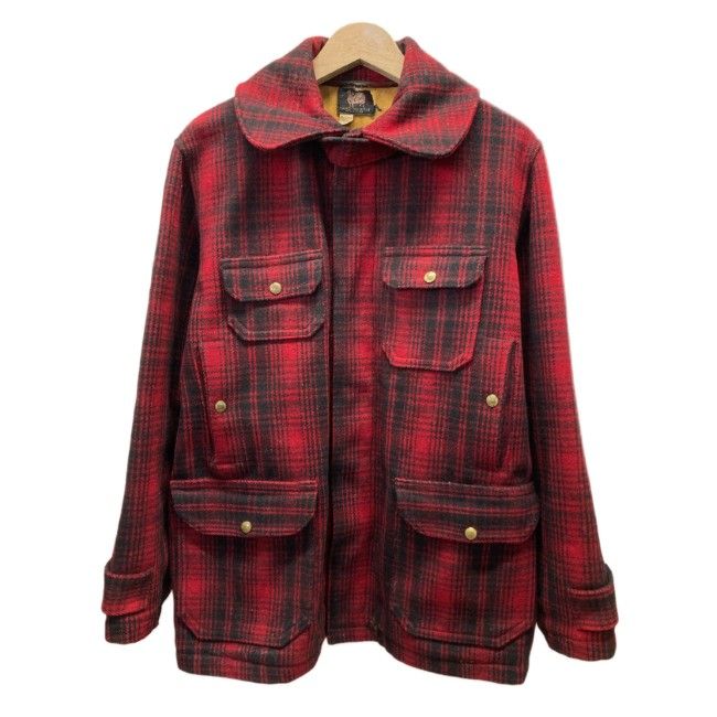 WOOL RICH ウールジャケット 50 s ブルゾン アウター チェック フルボタン フロントポケット アメカジ 古着