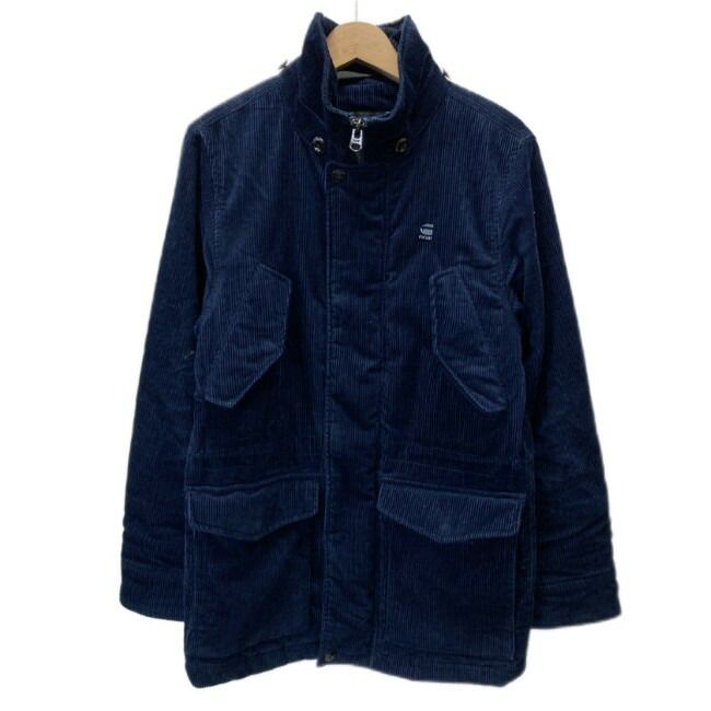 G-STAR RAW コーデュロイジャケット ブルゾン アウター ハイネック フルジップ 無地 細畝 ワンポイント ブランドロゴ プレート 古着