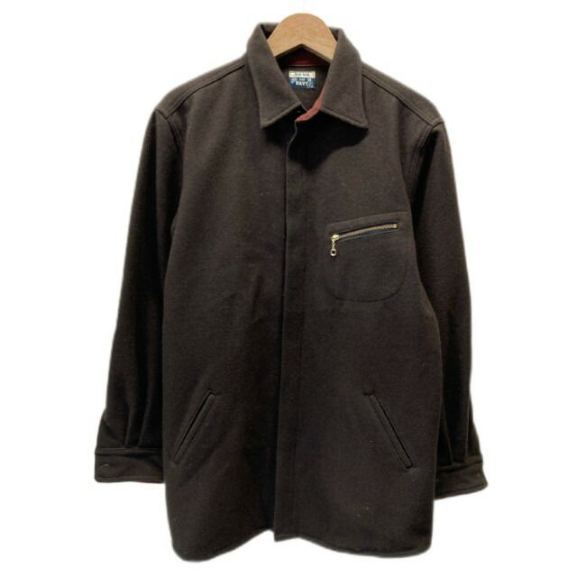 BLUE スウィングトップ ウールジャケット アウター フルジップ 無地 胸ポケット サイドポケット ジップポケット 日本製 アメカジ 古着