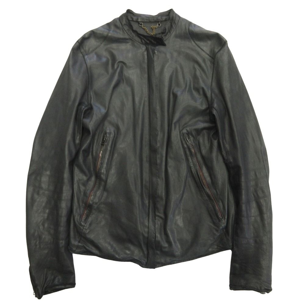 美品 Sisii シシ シングル ライダース ジャケット ブルゾン レザー