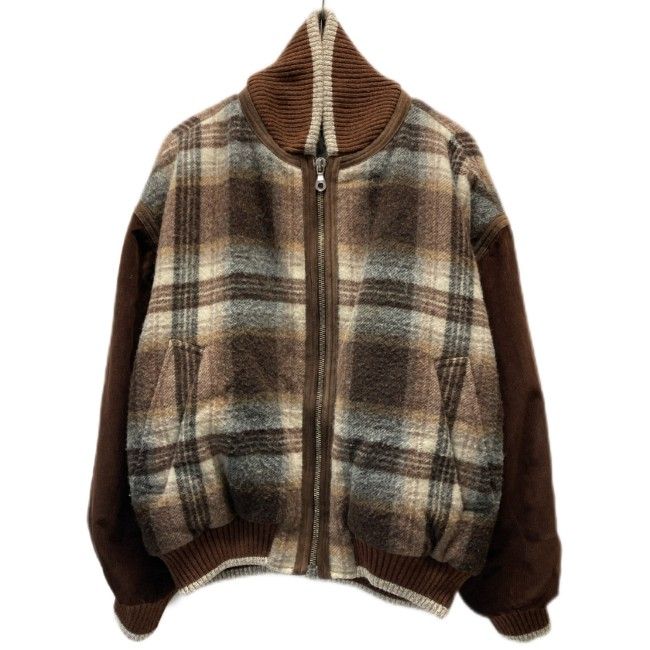 ICEBERG ウールジャケット ブルゾン アウター チェック サイドポケット キャラクター ディズニー プードル 刺しゅう C Disney イタリア製 古着