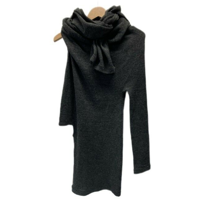 Y s カットソー 変形デザイン トップス 無地 アシンメトリー ニット 日本製 ドメスティック 古着