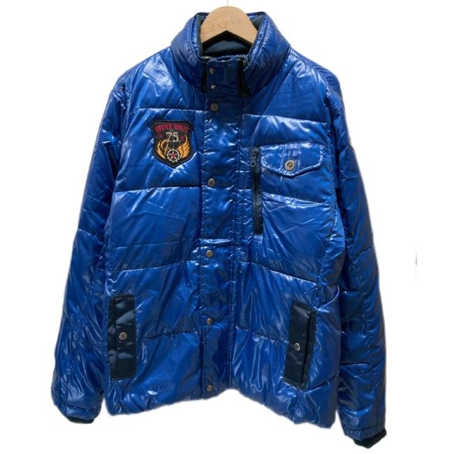 AVIREX ナイロンジャンパー 中綿ジャンパー アウター ハイネック フルジップ ブランドロゴ ワッペン アメカジ 古着