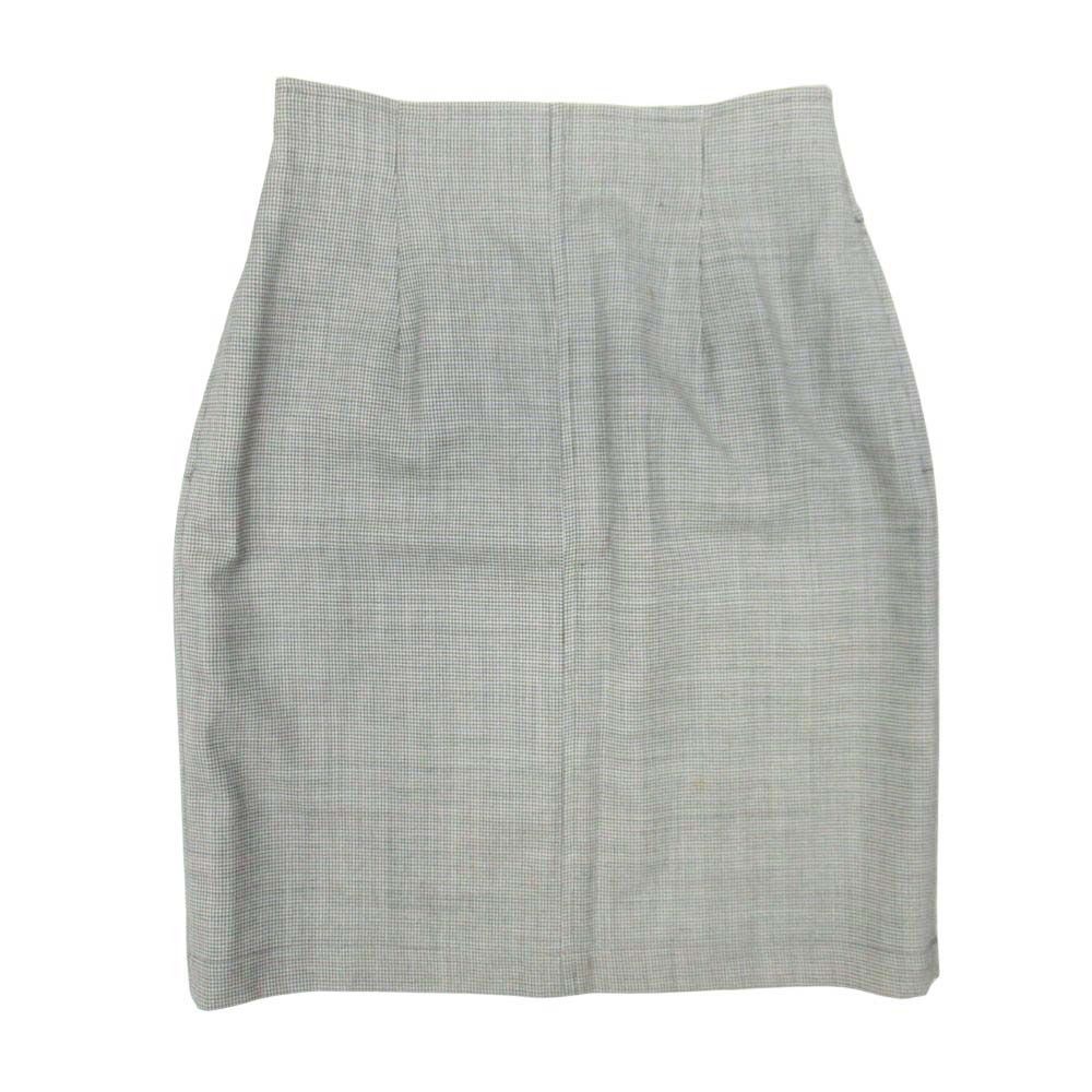 80 s COMME des GARCONS コムデギャルソン 千鳥格子 セミタイトスカート 膝丈 M グレー GS-11010 ビンテージ オールド レディース 古着