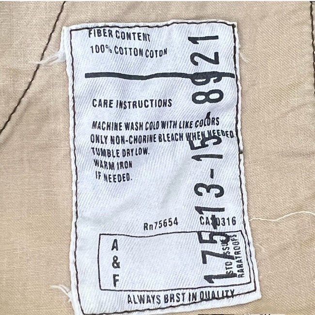 Abercombie&Fitch　BDUパンツ　ミリタリーパンツ　カーゴパンツ　ボトムス　ボタンフライ　総柄　迷彩　カモフラ　オーバーサイズ　USA製　アメカジ　古着
