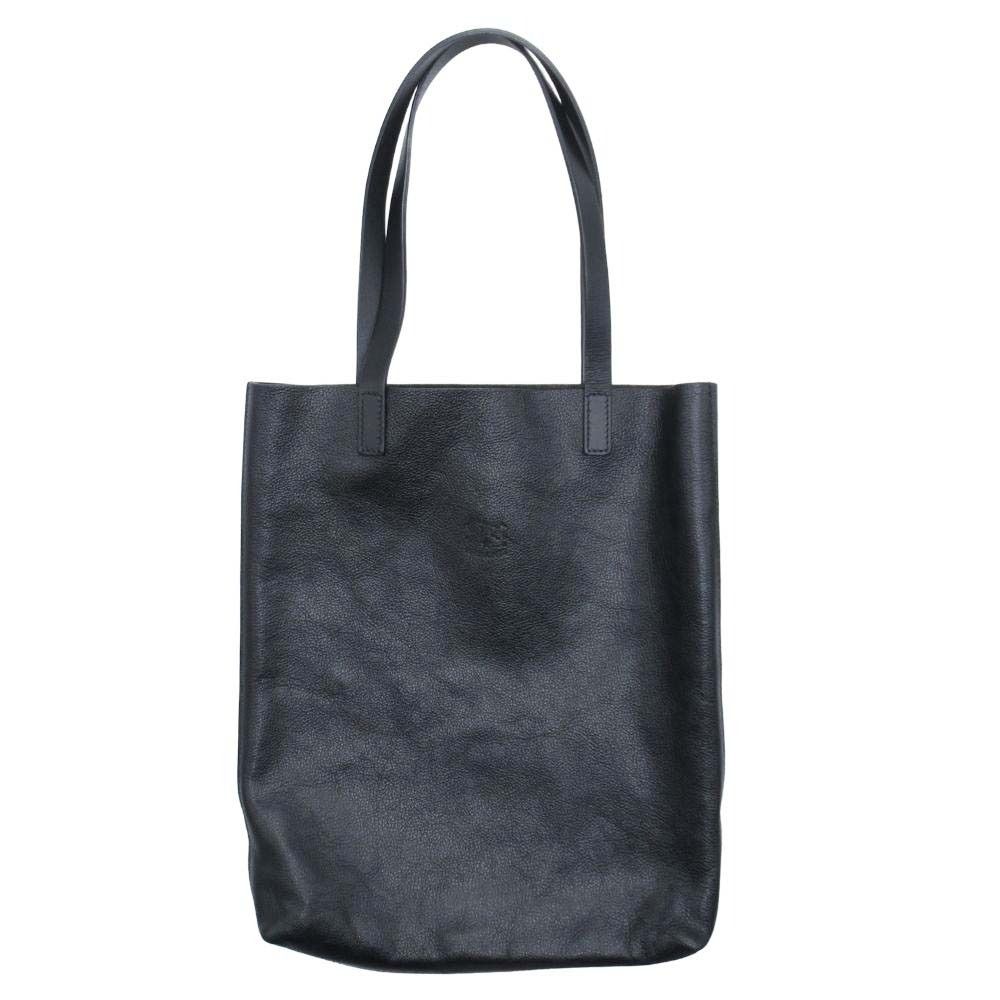 IL BISONTE イルビゾンテ 縦長 トートバッグ ハンドバッグ レザー 本革 カバン 鞄 黒 ブラック メンズ レディース 古着