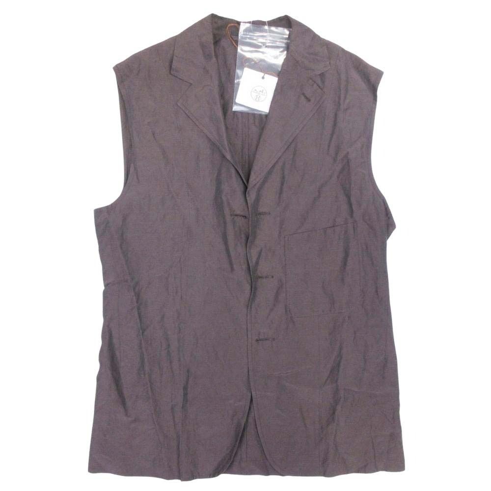 未使用 HERMES エルメス リネン セットアップ コンビ ノーカラー