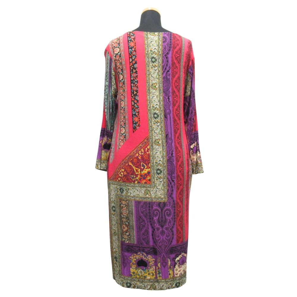 美品 ETRO エトロ カシミヤ混 ペイズリー 総柄 ワンピース ドレス