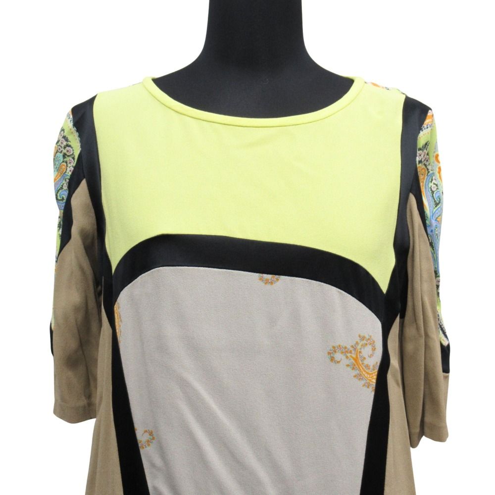 美品 ETRO エトロ シルク混 ペイズリー 総柄 ワンピース ドレス  