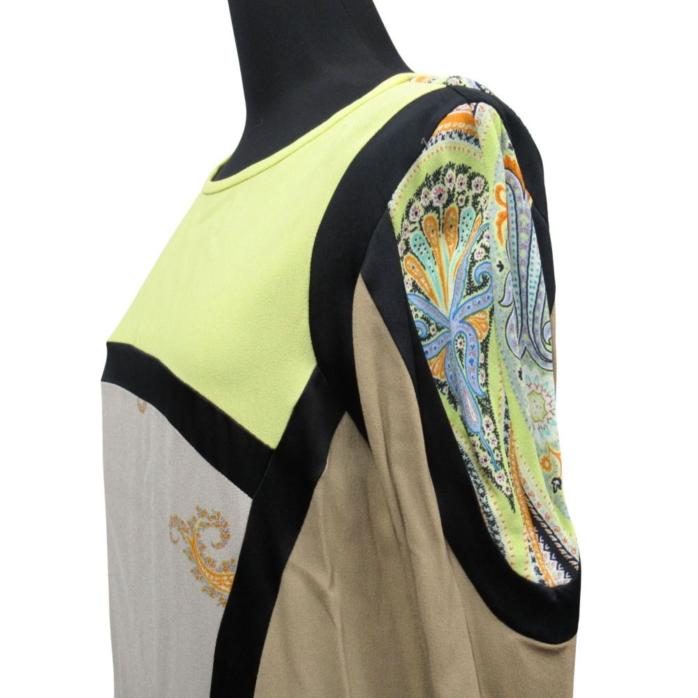 美品 ETRO エトロ シルク混 ペイズリー 総柄 ワンピース ドレス  