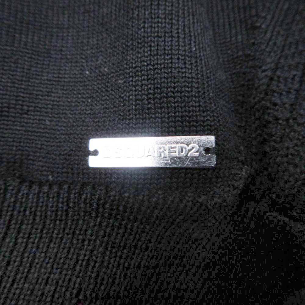 17 ss ディースクエアード ヘンリーネック ニット セーター トップス ウール 長袖 M 黒 ブラック レディース 古着 上下セット 新作入荷