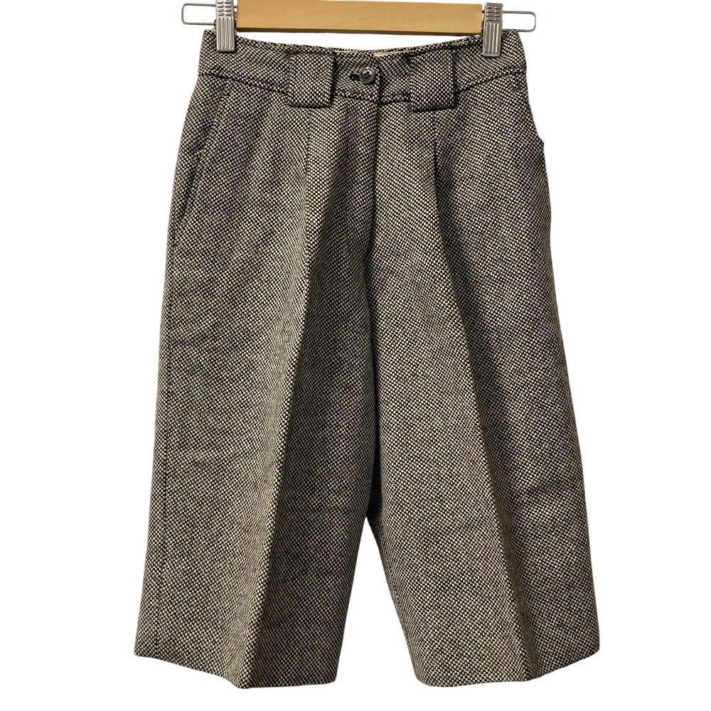 YVES SAINT LAURENT rive gauche イヴサンローランリヴゴーシュ モヘヤブレンド ショートパンツ サイズ34 グレー×ブラック レディース 古着