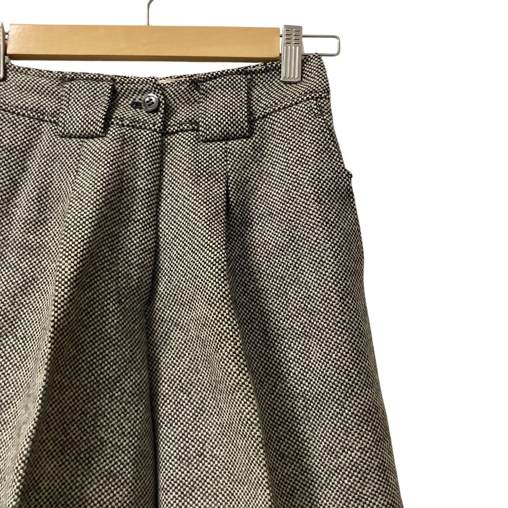 YVES SAINT LAURENT rive gauche イヴサンローランリヴゴーシュ モヘヤブレンド ショートパンツ サイズ34 グレー×ブラック レディース 古着