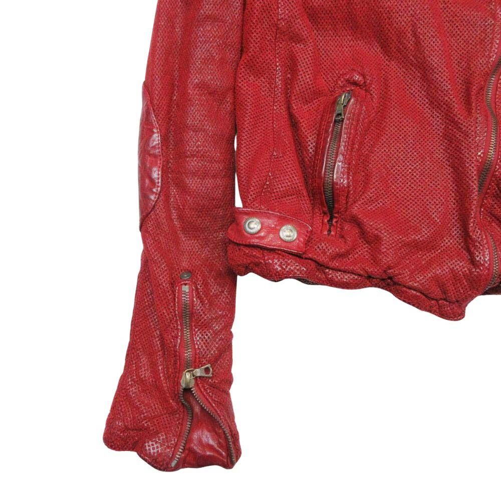 良品 SANTACROCE サンタクローチェ 水牛革 メッシュ パンチング レザー