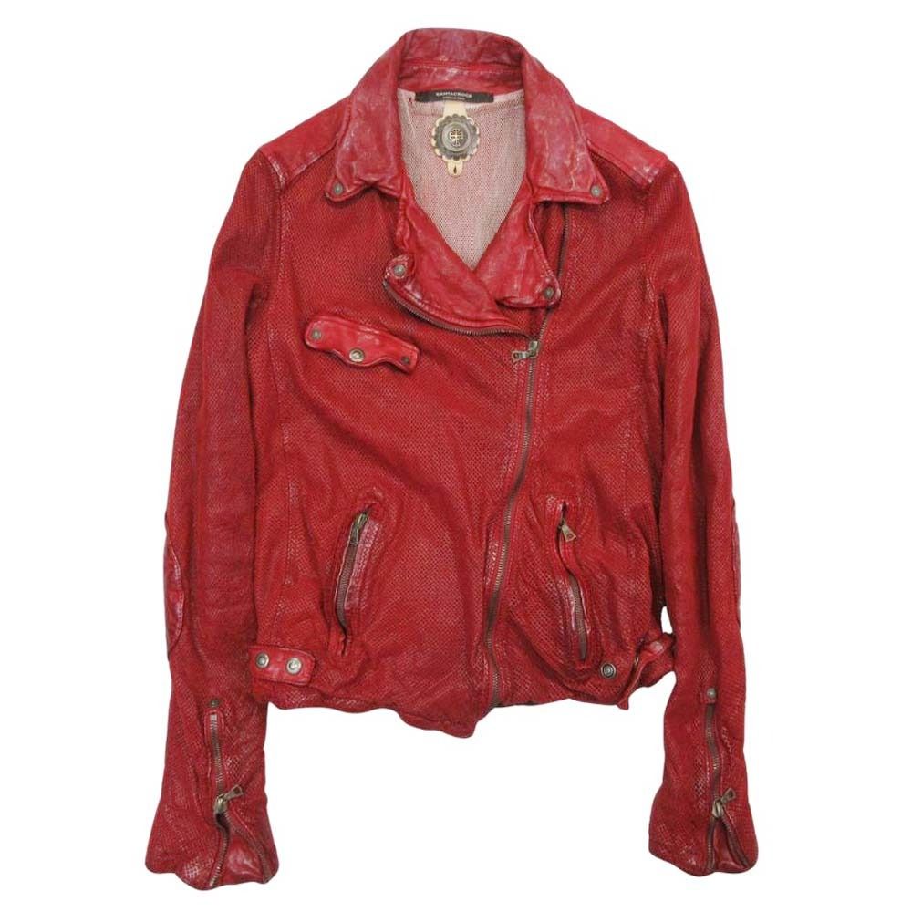 良品 SANTACROCE サンタクローチェ 水牛革 メッシュ パンチング レザー