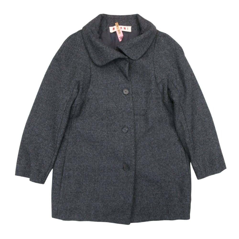 美品 MARNI マルニ シングルブレスト ウール 丸襟 ショート ステン