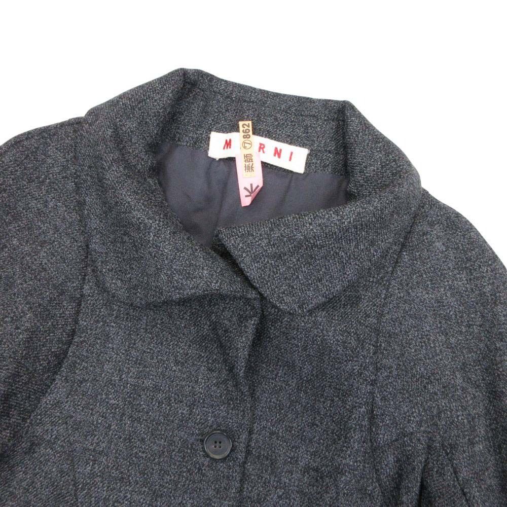 美品 MARNI マルニ シングルブレスト ウール 丸襟 ショート ステン