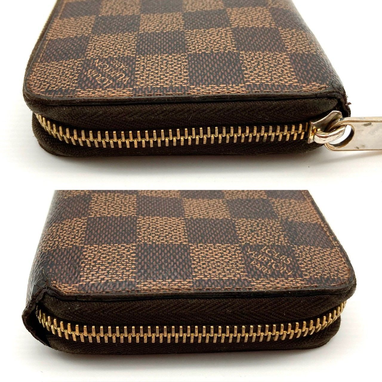 ルイヴィトン ダミエ ジッピー ウォレット レザー ブラウン 長財布