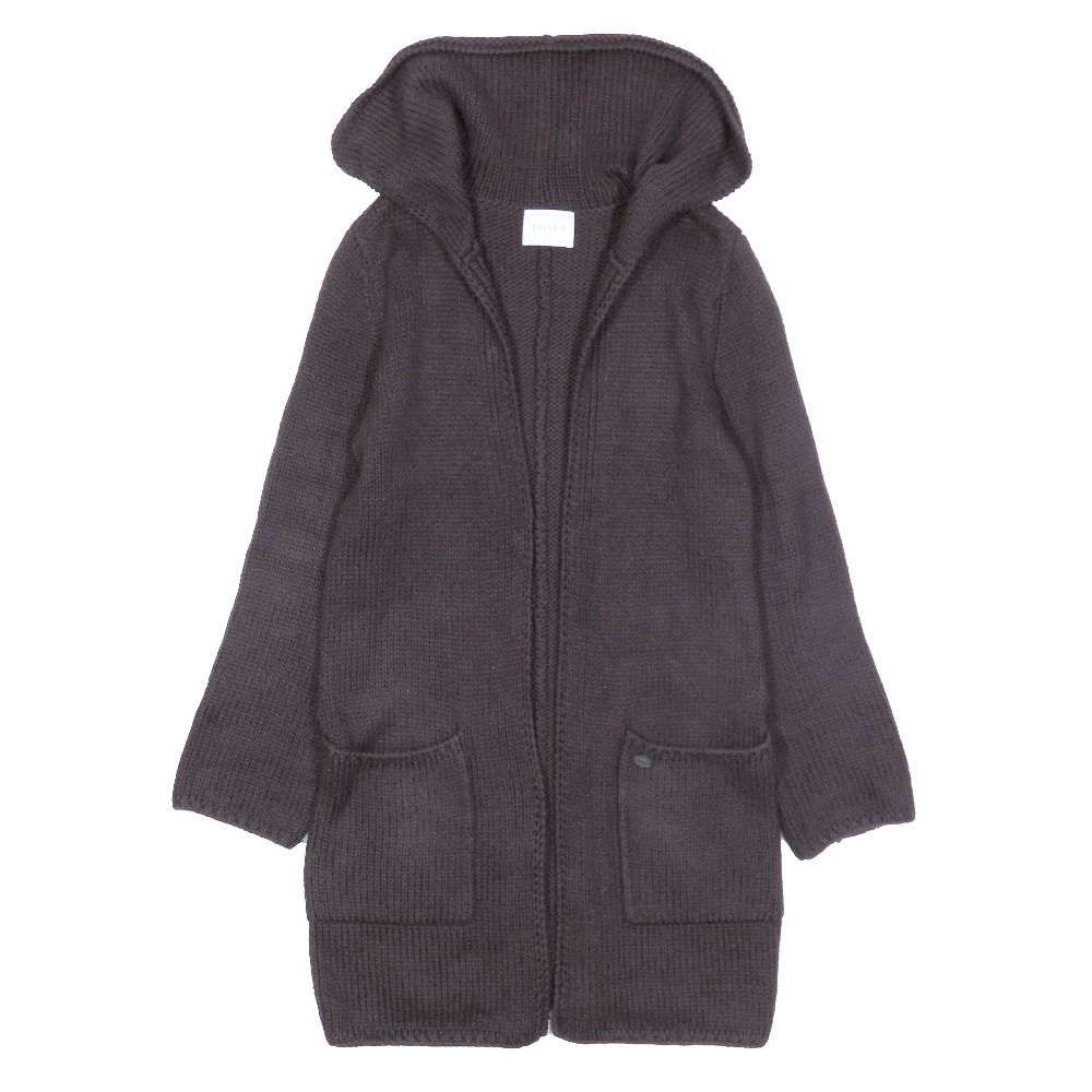 FOXEY フォクシー Wing Collar long Cardigan ウィングカラー ロング コットン ニット カーディガン ローゲージ 長袖 ブラウン レディース 古着
