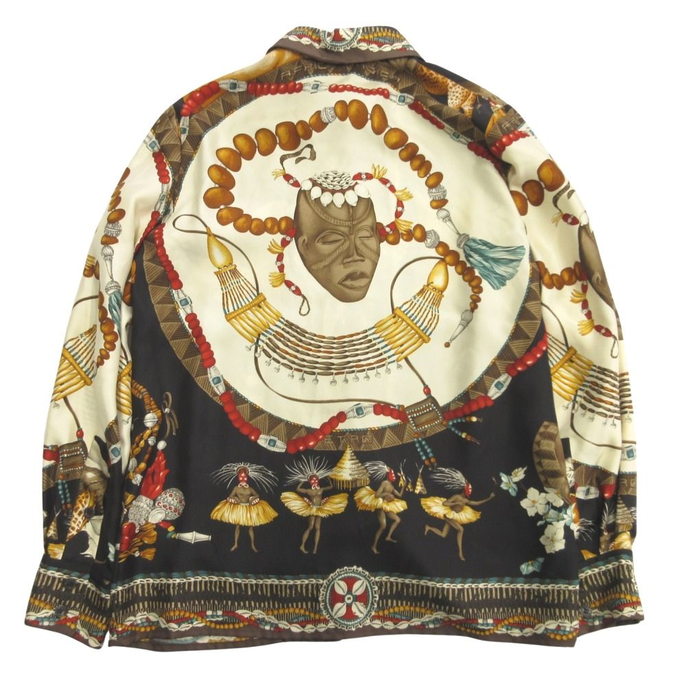 未使用 ETRO エトロ 90's アフリカモチーフ シルク シャツ ブラウス