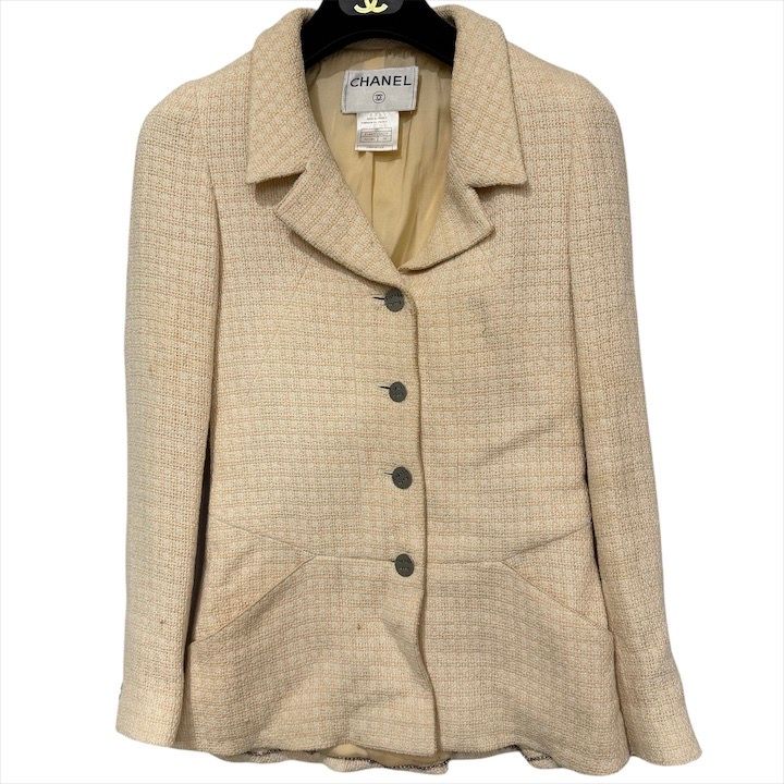CHANEL シャネル ロゴ ボタン 00C ツイード ジャケット レディース