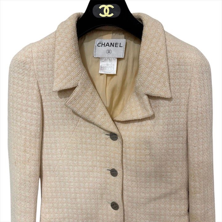 CHANEL シャネル ロゴ ボタン 00C ツイード ジャケット レディース