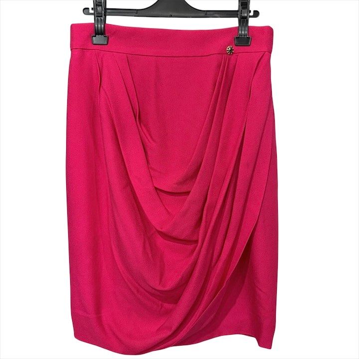 CHANEL シャネル グリポア ドレープ シルク スカート 42号 レディース ブランド ファッション ピンク h 777
