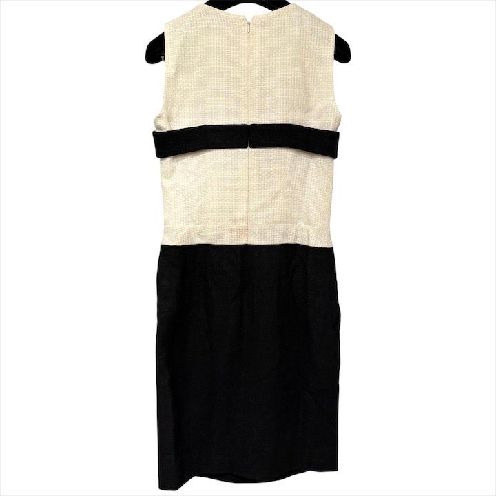 CHANEL シャネル リボン マトラッセ ココマーク チェーン バッグチャーム付き ツイード ワンピース レディース 09 P 36 h 783