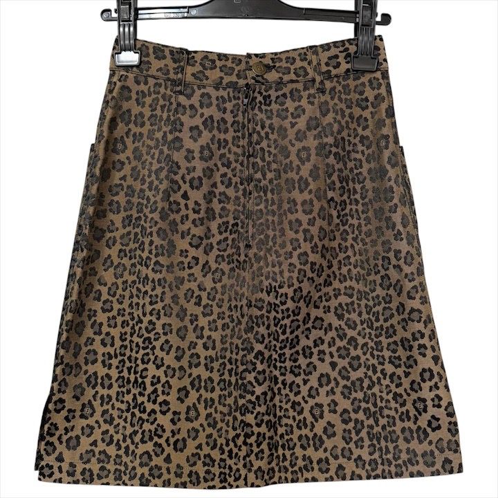 FENDI フェンディ レオパード柄 台形 ミニ スカート レディース ファッション ブランド ブラウン h 794
