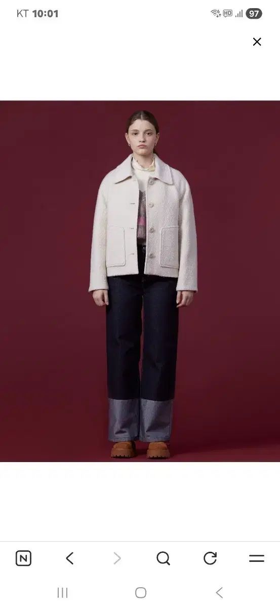 Thursday Island ブークレ素材 ブルゾン ジャケット