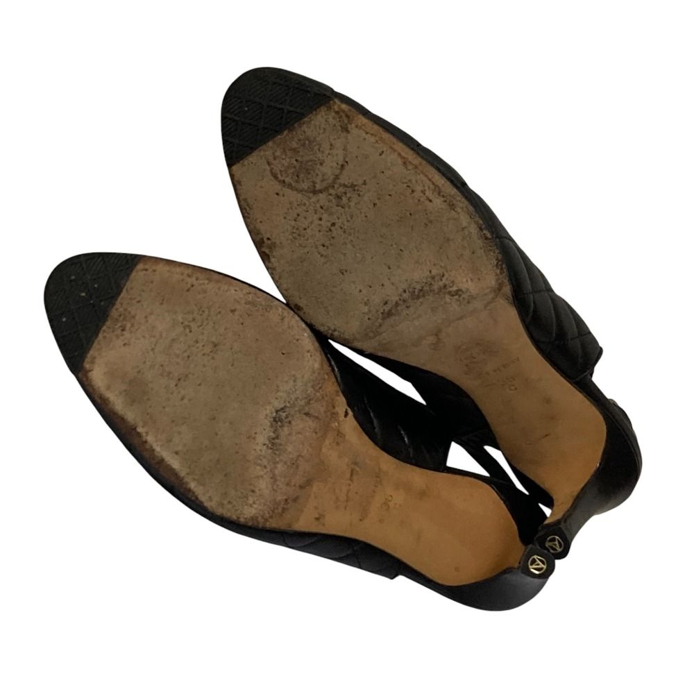 美品 CHANEL シャネル ココマーク マトラッセ スリングバックパンプス