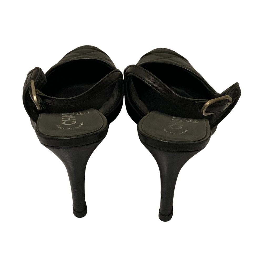 美品 CHANEL シャネル ココマーク マトラッセ スリングバックパンプス