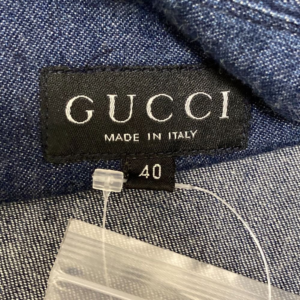 【中古】1995年製 vintage オールドグッチ GUCCI トムフォード期 ベルベット シャツジャケット 銀ボタン ブラウス 良品 GUCCI グッチ トムフォード期 1995年製 デニムシャツ サイズ40