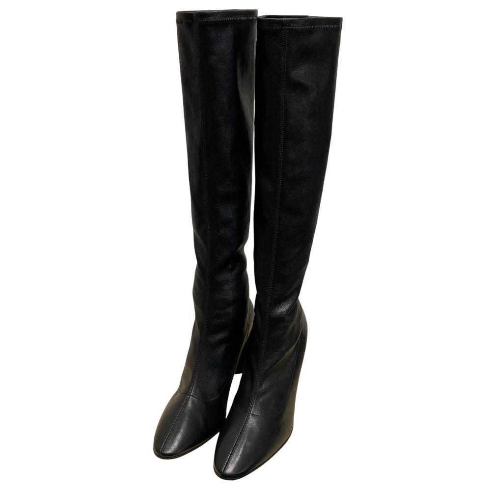 BOTTEGA VENETA ボッテガヴェネタ ストレッチ ロングブーツ サイズ37 約23.5 cm ブラック レディース 古着