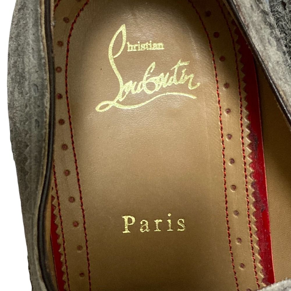  Christian Louboutin クリスチャンルブタン メダリオン ドレスシューズ サイズ41 1|2 約26.5 cm グレージュ メンズ 古着 ドレス ビジネスシューズ ブーツ 革靴