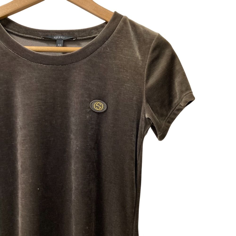 GUCCI グッチ グラデーションベロア 半袖ワンピース サイズXS ブラウン レディース 古着