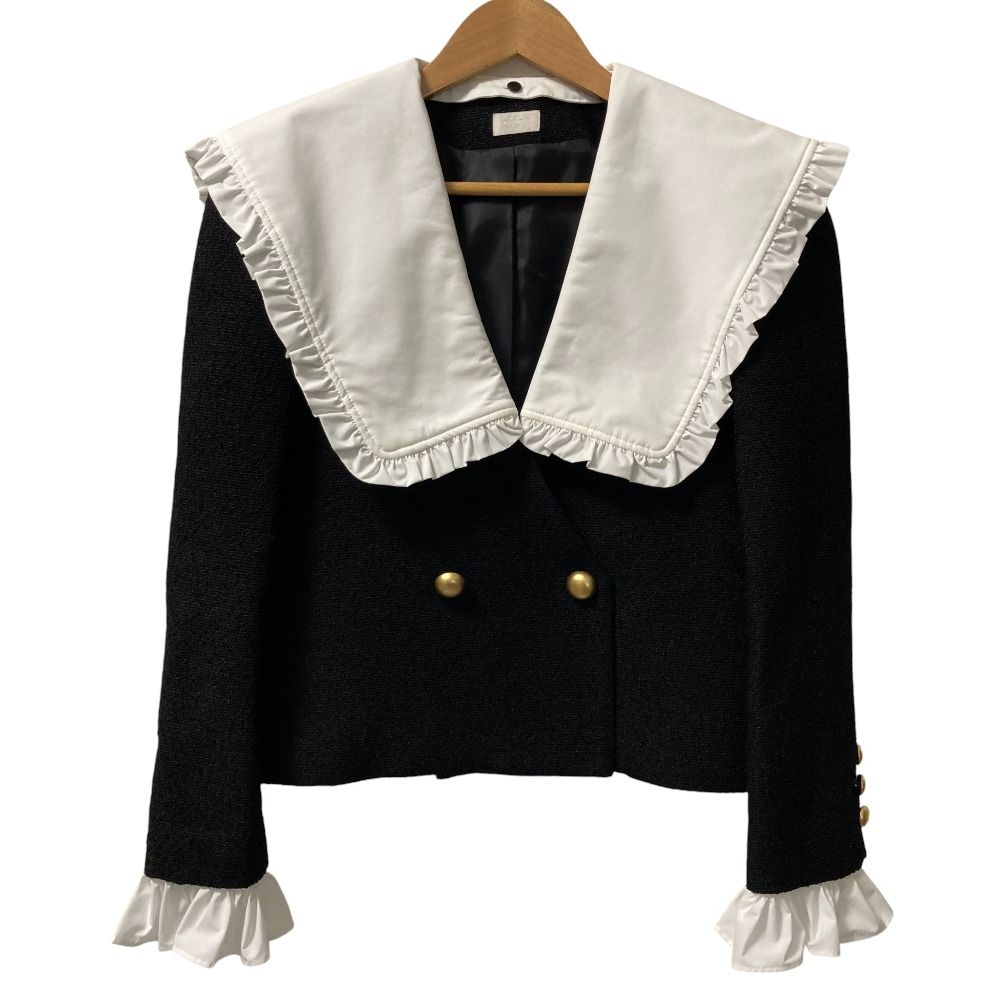 cygne シーニュ Michelle ウール ゴールドボタン セーラージャケット サイズ0 ブラック レディース 古着