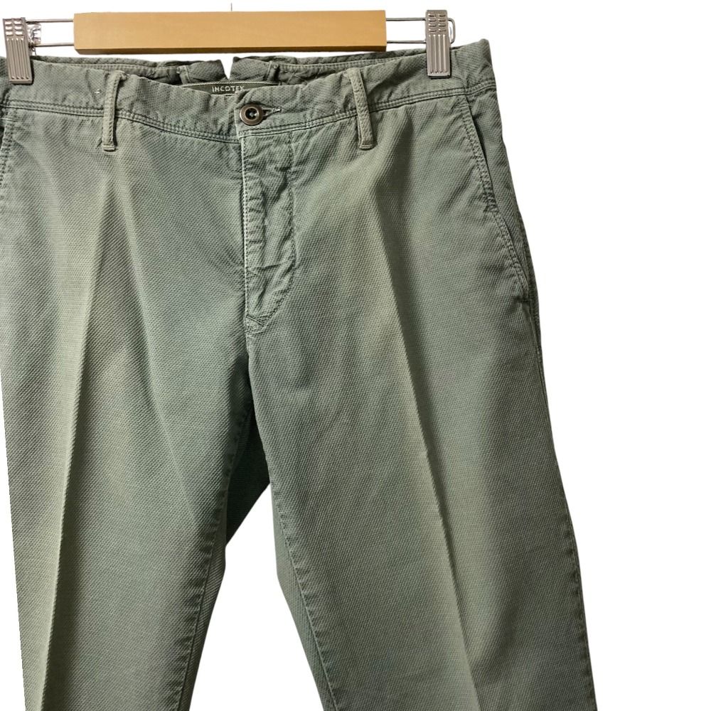 美品 INCOTEX インコテックス ウォッシュ加工 パンツ サイズ3 グリーン