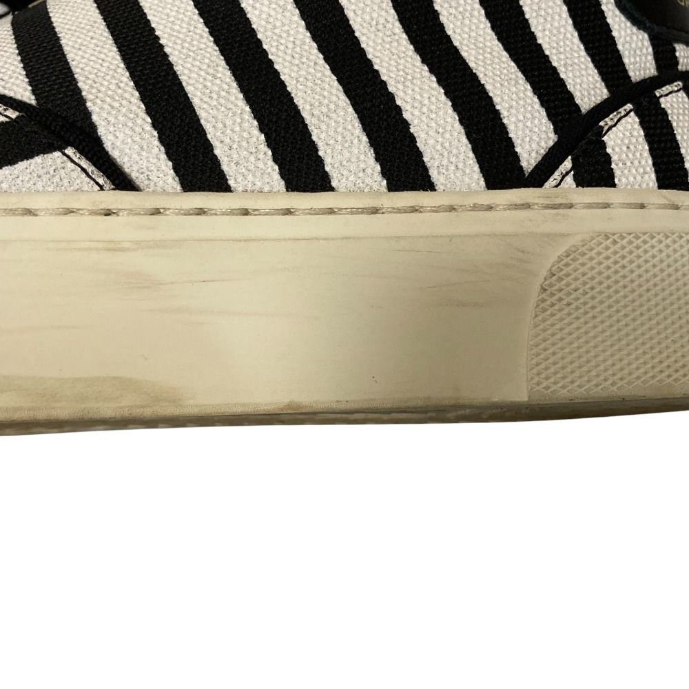  SAINT LAURENT PARIS サンローランパリ ストライプ柄 スニーカー サイズ41 約26 cm ブラック×ホワイト メンズ 古着 スニーカー 靴