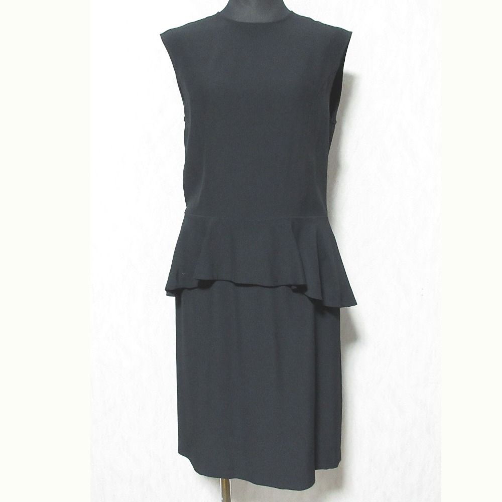 ♥ YOKO CHAN ヨーコチャン ノースリーブ フリル ワンピース YCD-14 SS-098 サイズ40 ブラック レディース 古着