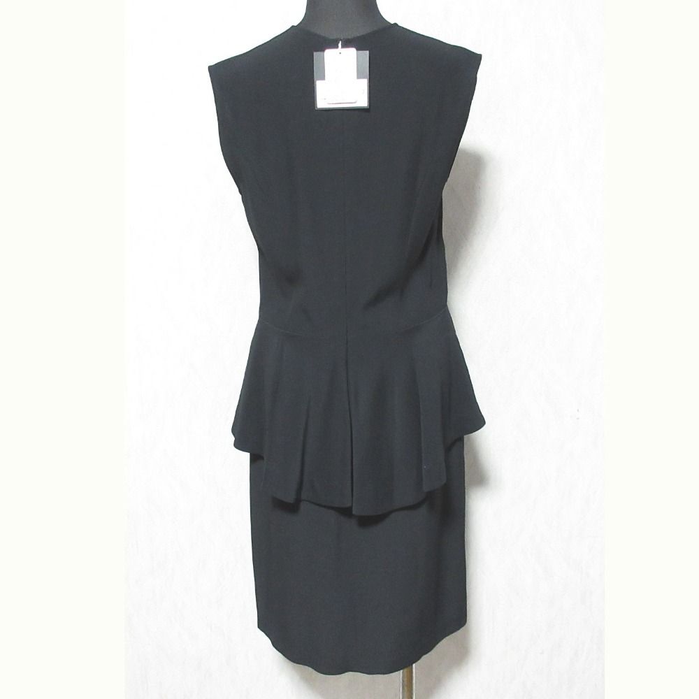 ♥ YOKO CHAN ヨーコチャン ノースリーブ フリル ワンピース YCD-14 SS-098 サイズ40 ブラック レディース 古着