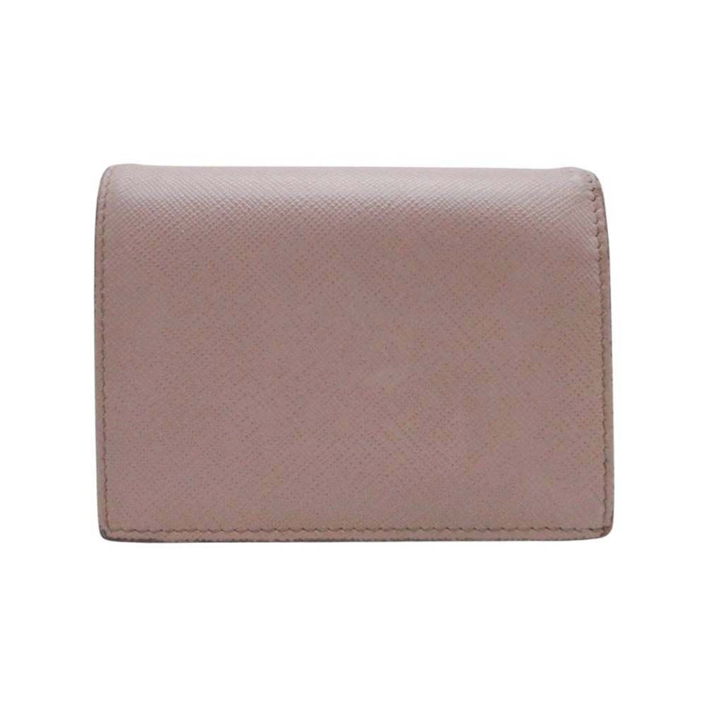 PRADA プラダ 1 MV 204 サフィアーノレザー マルチカラー 二つ折り財布 コンパクトウォレット 小銭入れ有 ベージュ レディース 古着