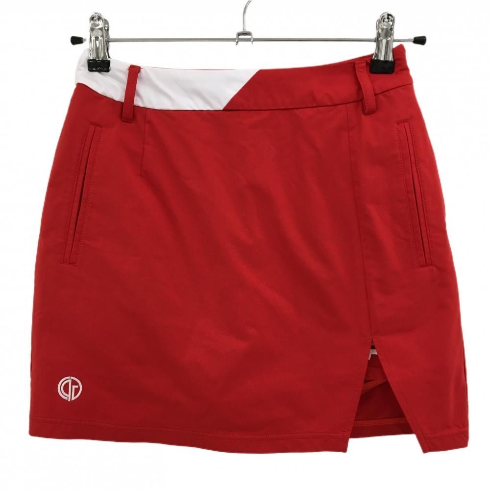 超 CPG スカート レッド×白 内側インナーパンツ ロゴプリント ストレッチ レディース 1 S ゴルフウェア 2025年モデル