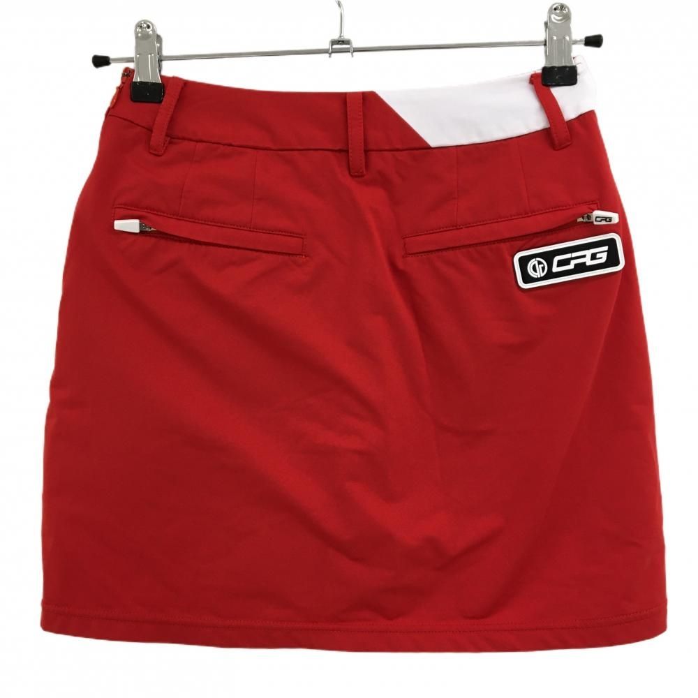 超 CPG スカート レッド×白 内側インナーパンツ ロゴプリント ストレッチ レディース 1 S ゴルフウェア 2025年モデル
