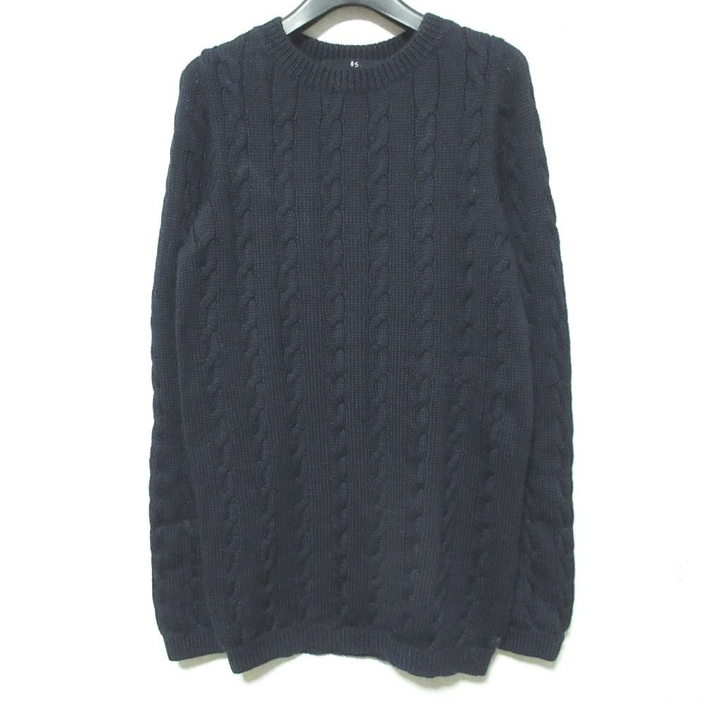 45 R フォーティファイブアール ウール ケーブルニット セーター 5088036 サイズ3 ダークネイビー インディゴ レディース 古着