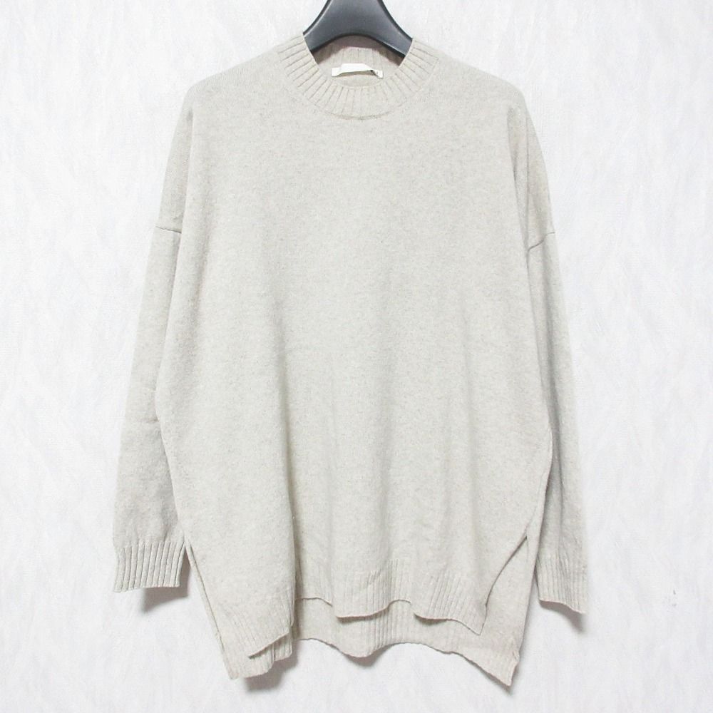 evam eva エヴァムエヴァ ウールプルオーバー ニットセーター サイズM ベージュ レディース 古着