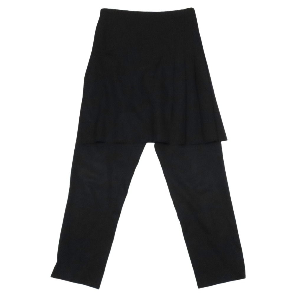 01年製 COMME des GARCONS コムデギャルソン レイヤードパンツ スラックス ラップスカート ドッキング ベルト M 黒 AD 2001 レディース 古着