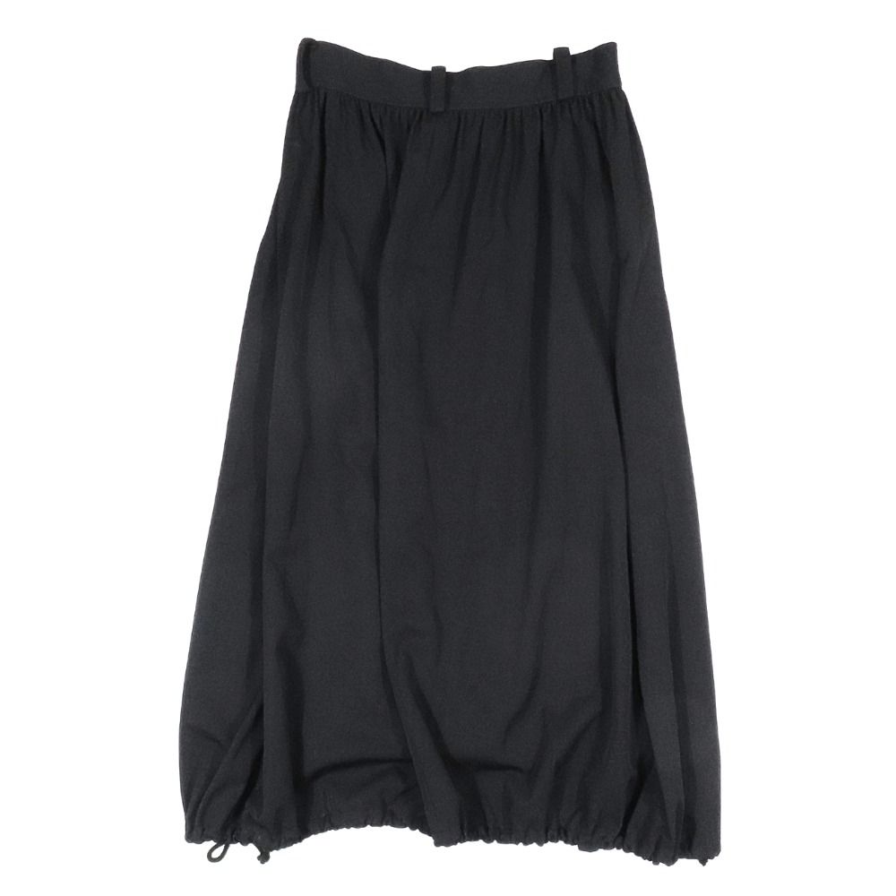 Y s ワイズ ヨウジヤマモト ウールギャバジン ロング スカート バルーンシルエット サイドジップ ボトムス 2 黒 ブラック レディース 古着