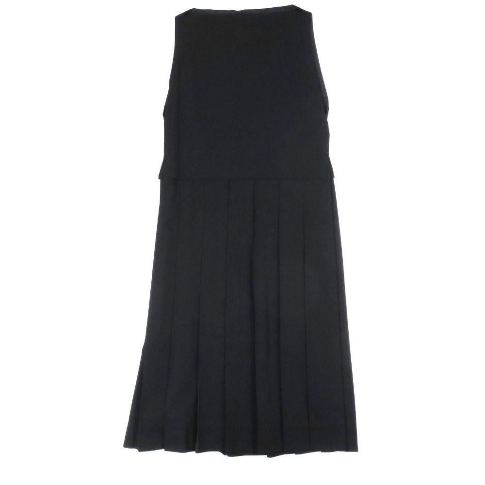 06 ss Y s ワイズ ヨウジヤマモト ウール ノースリーブ ロング丈 ワンピース プリーツ フ スカート ヴィンテージ 3 黒 レディース 古着